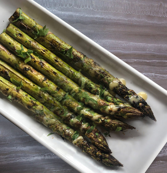 Grilled Asparagus with lime vinaigrette